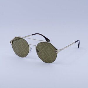 Fendi FE40060U 10G FENDI SKY Sunglasses Gold Round Frame, Brown Lenses